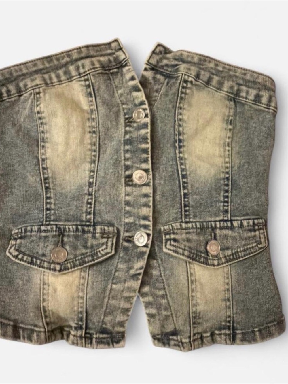 Women’s Washed Gray Denim Jeans Skirt